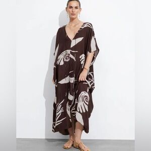 & Other Stories. Printed Throw On MIDI Dress. Med/Lg.